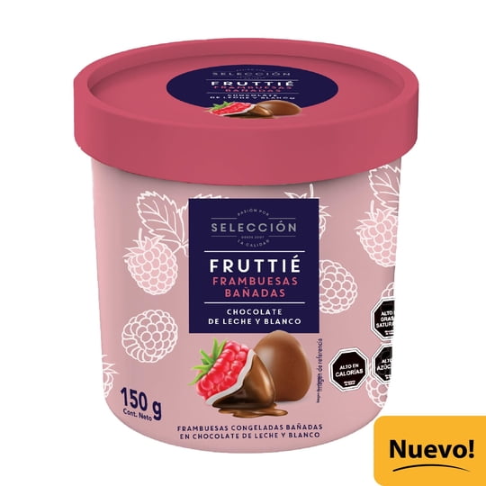 Fruttié Frambuesas Bañadas En Chocolate De Leche Y Blanco 150 g Selección