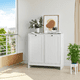 thumbnail image 2 of Tilted Laundry Hamper with Removable Basket, Hidden Laundry Hamper, Bathroom Laundry Hamper Storage Cabinet, Free-Standing Home Organizer, White, 2 of 3