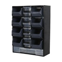 Ioensy - Organizador De Piezas De Hardware Para Montaje En Pared, Resistente, Para Pernos, Tornillos, Tuercas Y Artículos Pequeños, Color Negro