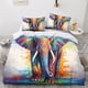 thumbnail image 2 of Funda nórdica de elefante con diseño 3D, suave, cómoda, transpirable, con estampado creativo, funda de edredón para niñas y niños, incluye almohada, 3 piezas., 2 of 3
