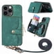 thumbnail image 1 of Funda Tipo Cartera con Correa Cruzada para iPhone 15 Pro Max Protección Contra Golpes Verde, 1 of 5