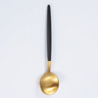 Xmhytop 4 Piezas Cubiertos De, Utensilios De Cocina Y Cubiertos Cotidianos,Cuchara De Comida,Gond Negro