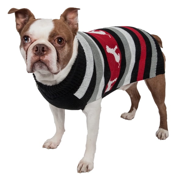 Suéter para perro Pet Life ® de tejido grueso con patrón de rayas