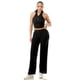 thumbnail image 1 of Conjunto De 2 Piezas Con Top Sin Mangas Cintura Elástica Cremallera Ancha En La Parte Delantera Y Pantalones Color Negro (para Mujer), 1 of 3