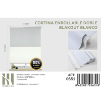 Mundo Shopping - Cortina Enrollable Doble Blackout Blanco Jaspeada 160X200Cm Iii Musas