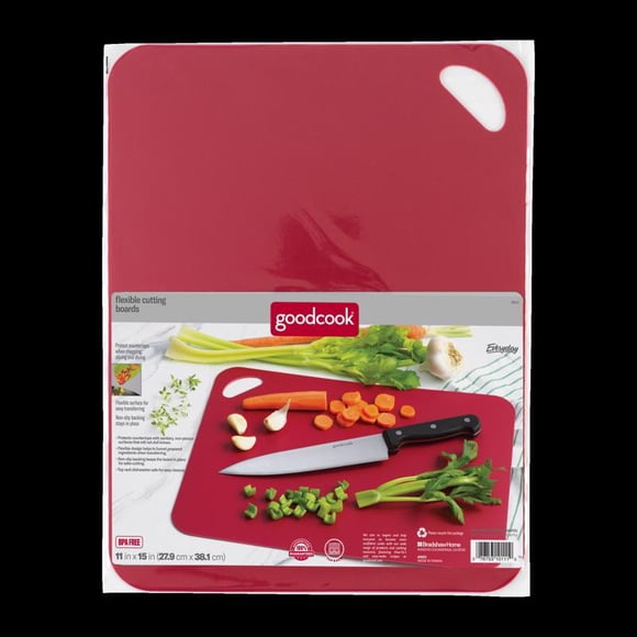 Tabla de cortar Good Cook de plástico de 29,21 cm x 38,1 cm, varios colores