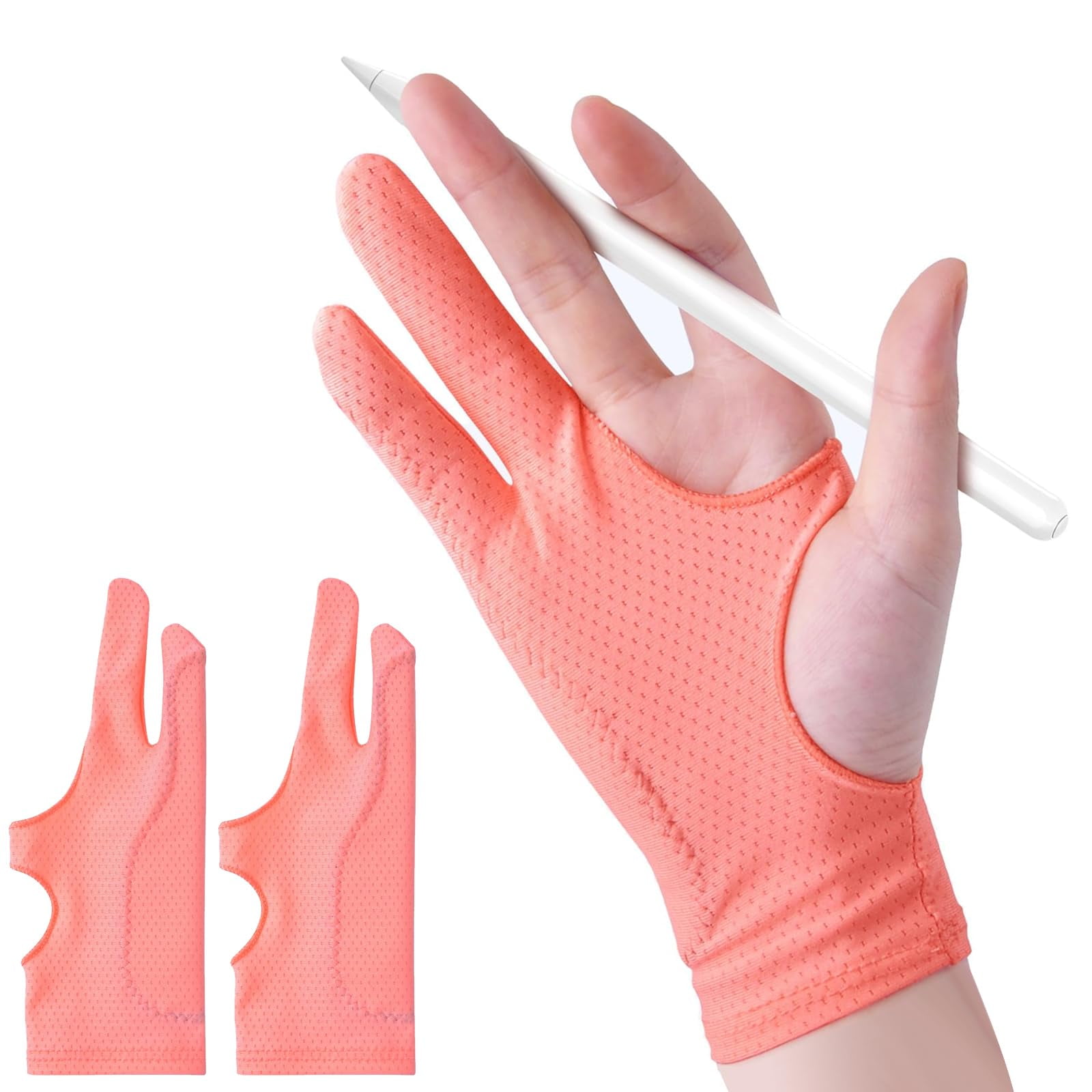Guantes De Dibujo Anmone Premium Pink, Paquete De 2 Unidades Para Ipad Y Tableta
