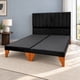 thumbnail image 3 of Cama Europea 2 Plazas sin Colchón con Base y Respaldo Lineal en Felpa Negra 150x190 cm, 3 of 5