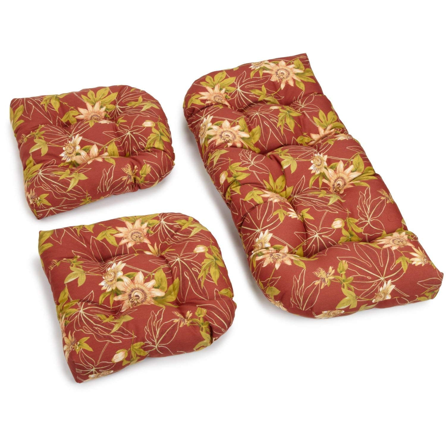 Juego De Cojines Blazing Needles, Sofá Con Espalda Redondeada Para Exteriores, 3 Piezas