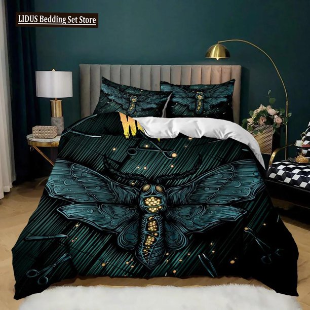 x609 Bed SheetsButterfly Duvet Cover Set Butterfly Plum Branch Pattern Bedding Set Soft Bedclothes Twin Size Polyester Qulit Cover 3-Piece Bedding Set (1 Duvet Cover + 2 Pillow Shams) nj609