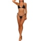 thumbnail image 1 of INSPIRE CHIC Conjunto de Bikini de Mujer con Lazo en el Cuello y Lados, Traje de Baño de Color Sólido con Copas Acolchadas Removibles y Tirantes Ajustables Grande Negro, 1 of 5