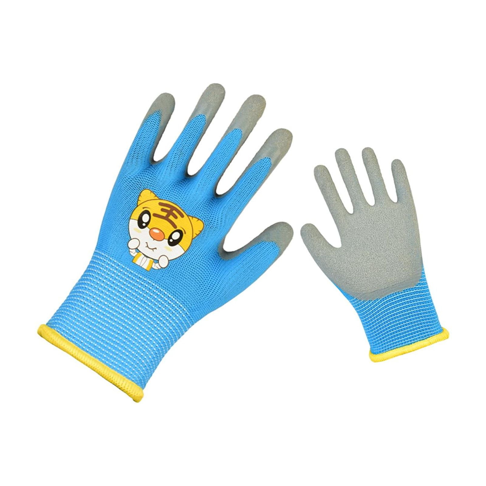 Ioensy - Guantes De Jardinería Para Niños Con Revestimiento De Goma, De 3 A 5 Años, Para Niños Pequeños, Niñas Y Niños, Color Azul