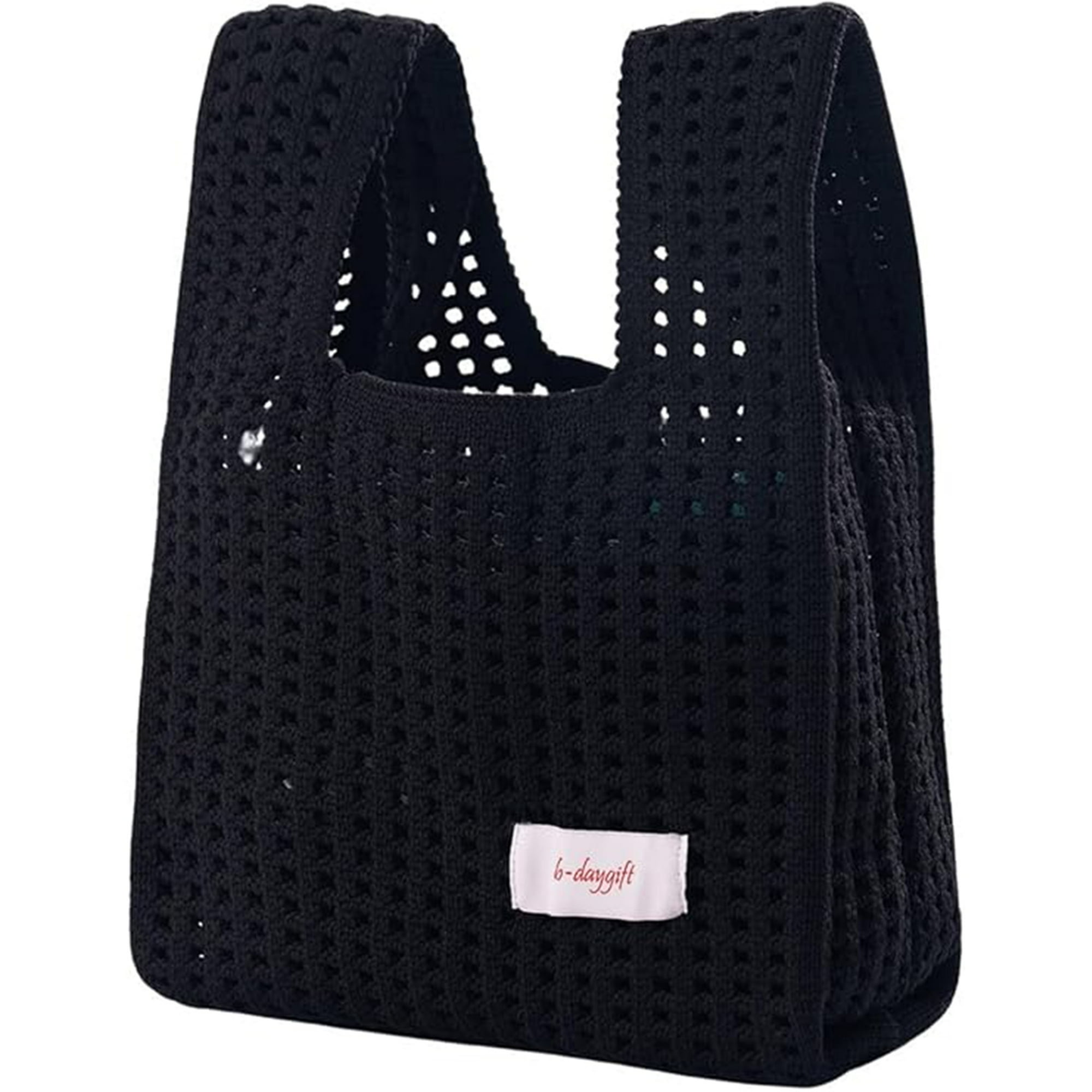 Veat00l - Bolsos De Punto Huecos Para Mujeres, Bolsos De Punto Pequeños, Estilo Casual, Estampado Plano, Ganchillo, Artículos De Moda