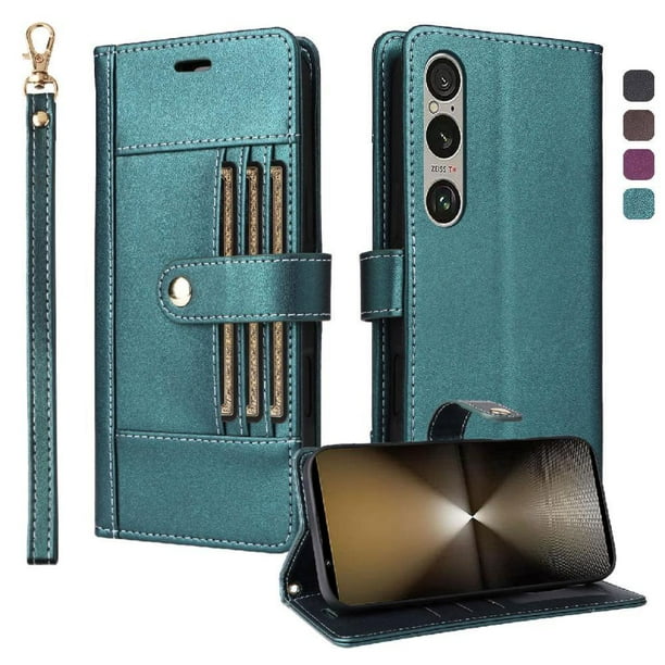 FOXDOCK Funda tipo Cartera para Sony Xperia 1 VI – Cubierta de Cuero PU con Múltiples Ranuras, Bolsillo para Efectivo y Correa de Muñeca