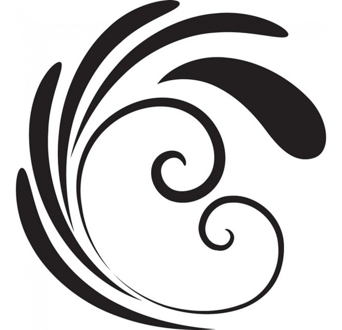 Rienda Libre Graphics - Decomural Simple Swirl Decorative Embellishment Ws-18058