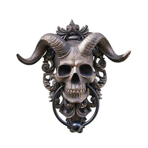 Magideal - Escultura De Cráneo De Cabeza De Oveja/Estatua De Cabeza De Cráneo De Oveja/Punk/Resina/ De Puerta De Cabeza De Esqueleto/Para Decoración De Pue