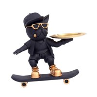 Magideal - Bandeja De Resina Para Perros, Estatua Artística De Perro, Bandeja Para Pendientes De Dulces, Organizador De Mesa, Bandeja De Joyería Para Sala De Est De Pie