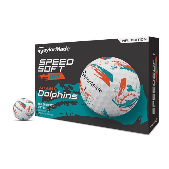 Bolas de Golf TaylorMade SpeedSoft Ink Miami Dolphins (Docena)