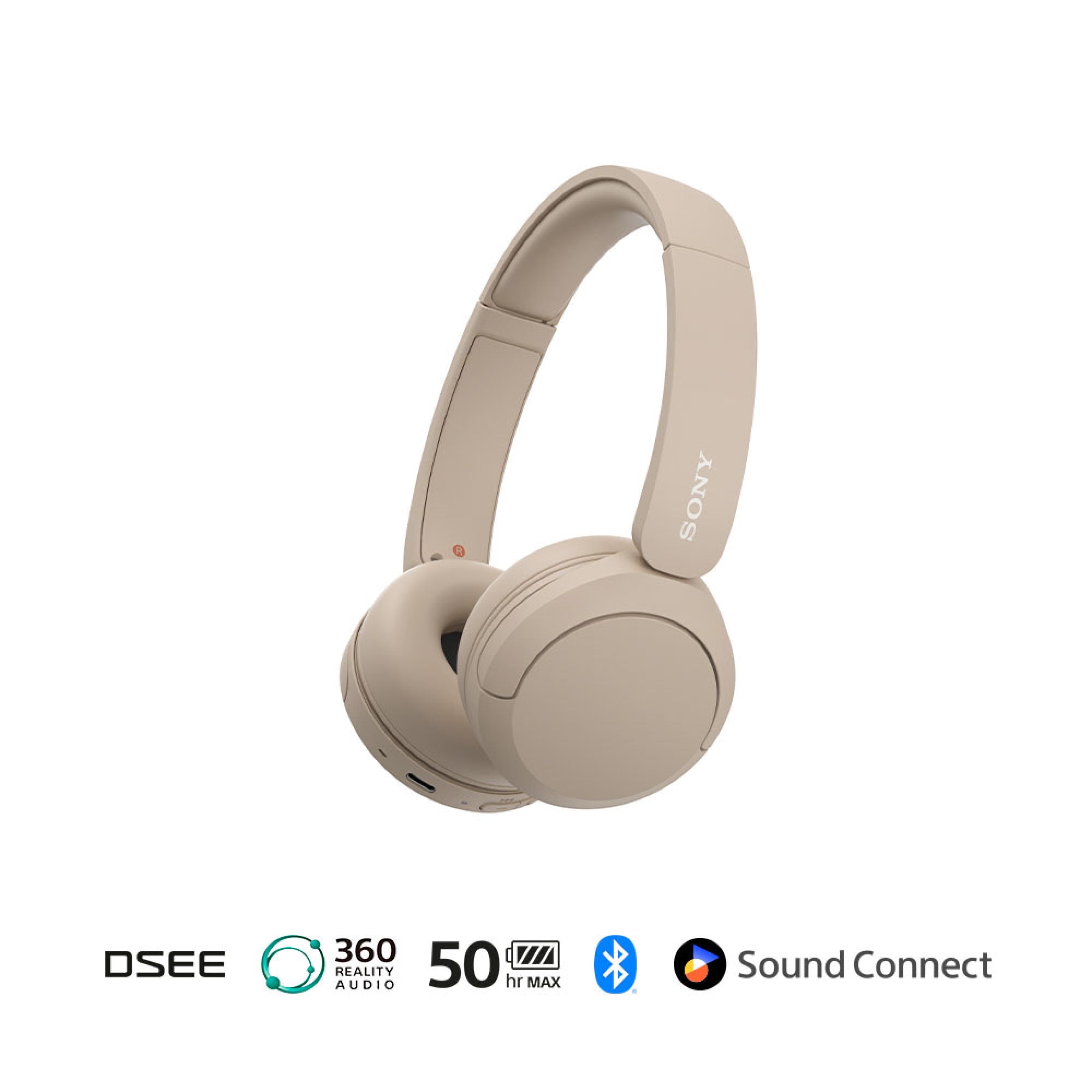 Audífonos Sony Wh-Ch520/C Crema Bluetooth