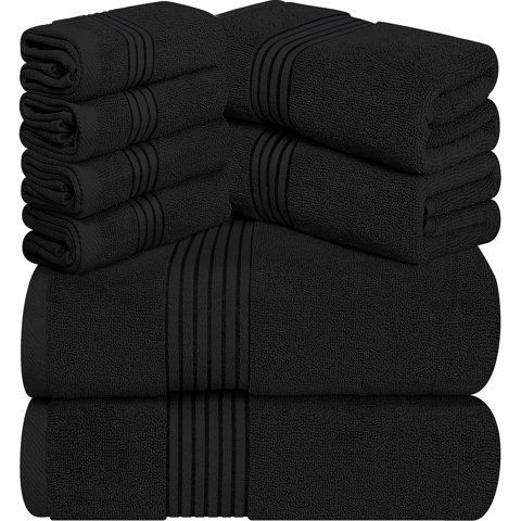 Juego De Toallas Utopia Towels 8 Piezas Negro