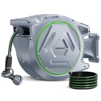 Carrete Retráctil Para Mangueras De Jardín Patoolio De 5/8 Pulgadas X 30 M Con Boquilla