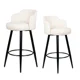 thumbnail image 1 of Set de 2 Taburetes de Bar 66 cm Eco Cuero Acolchados y Patas Metálicas Blanco, 1 of 3