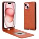 thumbnail image 1 of Funda tipo folio para iPhone 15 Plus con soporte magnético y protección para la cámara Marrón, 1 of 6