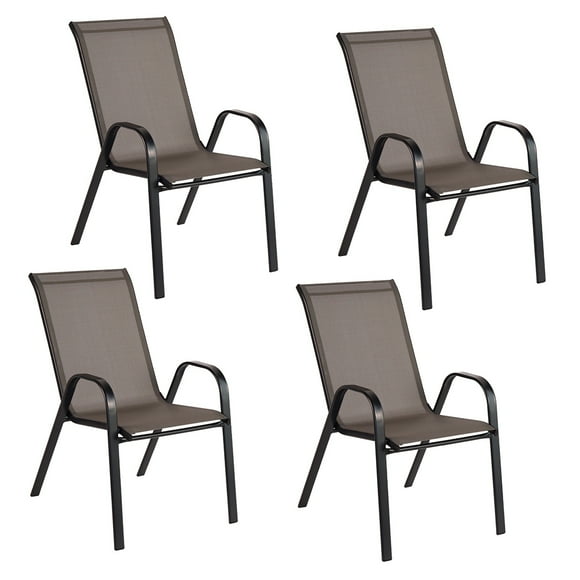 Pack 4 Sillas de Terraza Textileno y Acero Beige