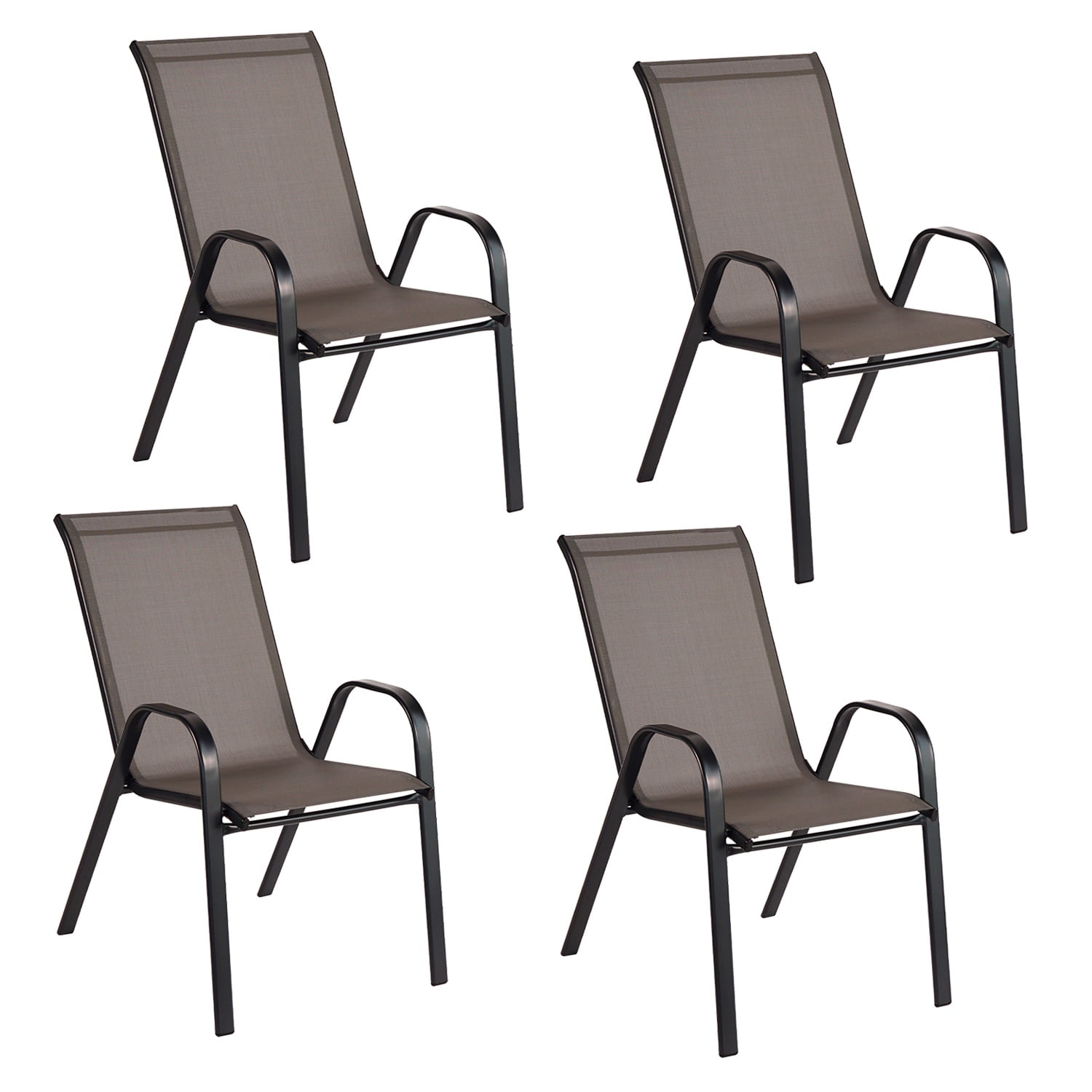 Novahus - Pack 4 Sillas De Terraza Textileno Y Acero Beige