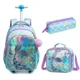 thumbnail image 1 of Children's Rolling Backpack Set Wheeled Schoolbag Kids Backpack with Insulated Lunch Bag and Pencil Case for Boys and Girls, 1 of 3