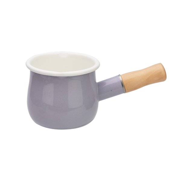Cacerola de leche FYUEROPA 17 oz (480 ml) color púrpura con esmalte y mango de madera