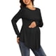 thumbnail image 4 of INSPIRE CHIC Top de Maternidad Babydoll de Manga Larga Blusa de Embarazo S Negro, 4 of 6