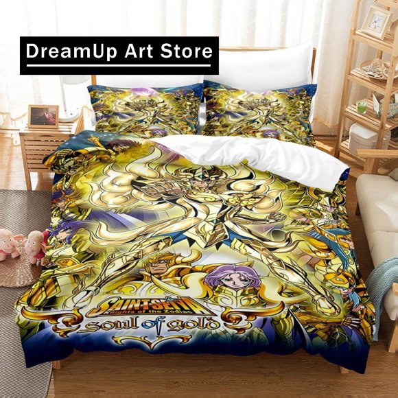 FashionSaint Seiya Bedding Set Boys Girls Duvet Cover Pillowcase Bed Adult Bedroom