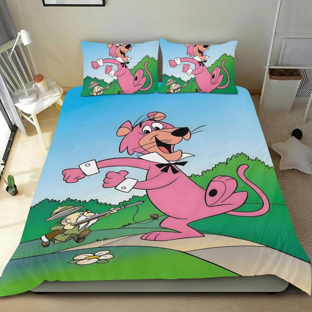 Snagglepuss Conjunto de sábanas temático, trío de piezas, cómodo y amigable con la piel, diseño único, regalo de decoración para el hogar para familiares, amigos y fans,135cm *200cm