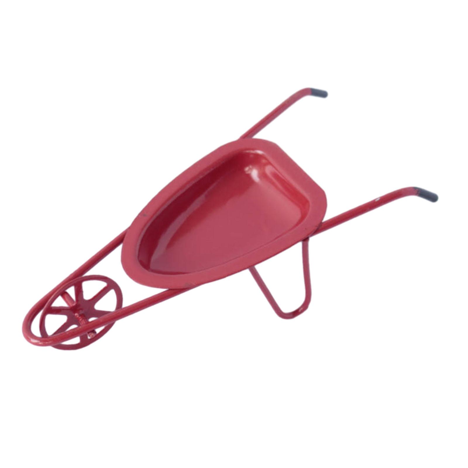 Bothyi - 1:12 Carretilla Dioramas Simulados Carro De Patio Pequeño Realista Estación De Tren Rojo