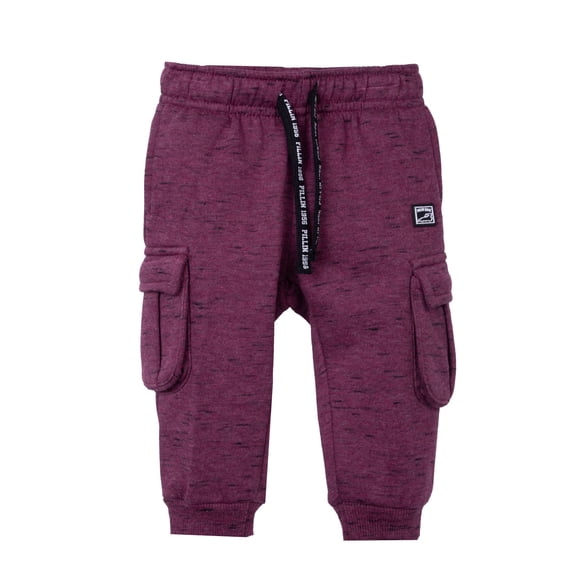 Pantalón Buzo Bebé Niño Cargo Burdeo