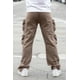 thumbnail image 4 of Saronite Pantalones Cargo Holgados de Algodón con Dos Bolsillos Laterales, Dobladillo Ajustable con Botón a Presión y Solapas con Cremallera, Color Topo (para Hombre), 4 of 5