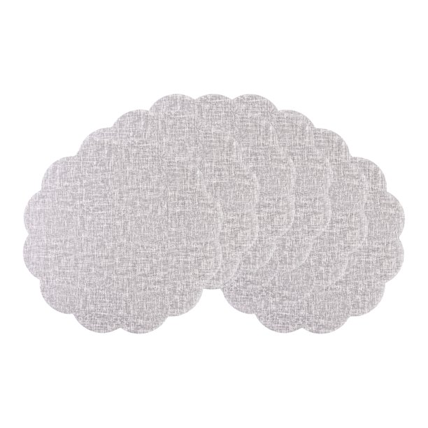 REGALWOVEN Juego de 6 Manteles Individuales de Flores para Decoración de Mesa de Comedor de Cocina, Manteles Resistentes al Calor, Mantel Lavable Gris 15*15in