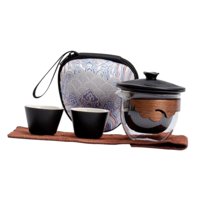 Magideal - Juego De Té Portátil Juego De Té Con Estuche De Almacenamiento Tetera Y Tazas Portátiles Tetera De Kung Fu Para Inauguración De La Casa Amante Del Té Negro