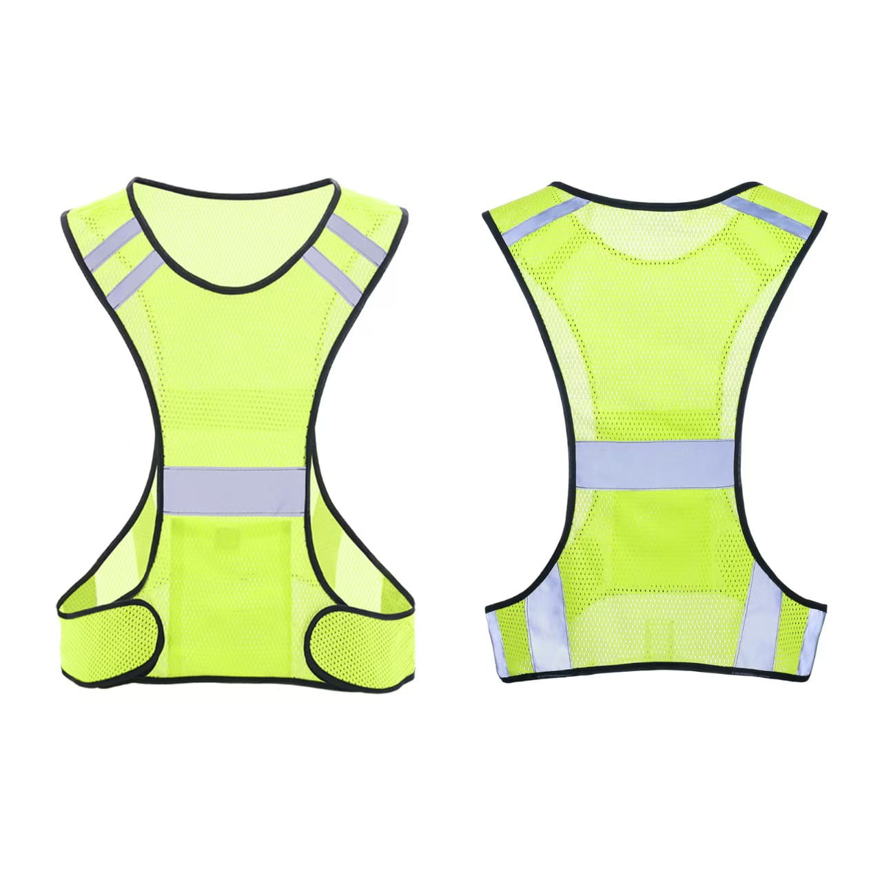 Xusx111 - 2 Paquete Chaleco De Seguridad, Chaleco Reflectante Ajustable Hi Vis Correas Con Chaleco De Seguridad Unisex Para Correr Ciclismo