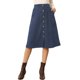 thumbnail image 1 of INSPIRE CHIC Falda Midi de Pana de Cintura Alta para Mujer, Línea A, con Botones al Frente, Plisada, con Cinturón y Bolsillos, Azul Oscuro L, 1 of 6