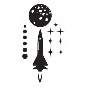 Rienda Libre Graphics - Decomural Space Rocket Stars Planets Set Ws-44161