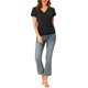 thumbnail image 2 of INSPIRE CHIC Blusas de Mujer con Envolvente, Cuello en V, Mangas Cortas, Decoración de Botones, Fruncido, Casual, Negro L, 2 of 7