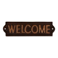 Cartel De Hierro Fundido Welcome Accent Plus De 8,19 X 3,24 Cm Para Jardín
