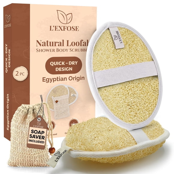 Lufa L'Exfose Juego de 2, fibra egipcia natural