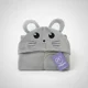 thumbnail image 4 of Toalla Para Bebé Con Capucha Animales Ratón Gris - BABYMINE, 4 of 6