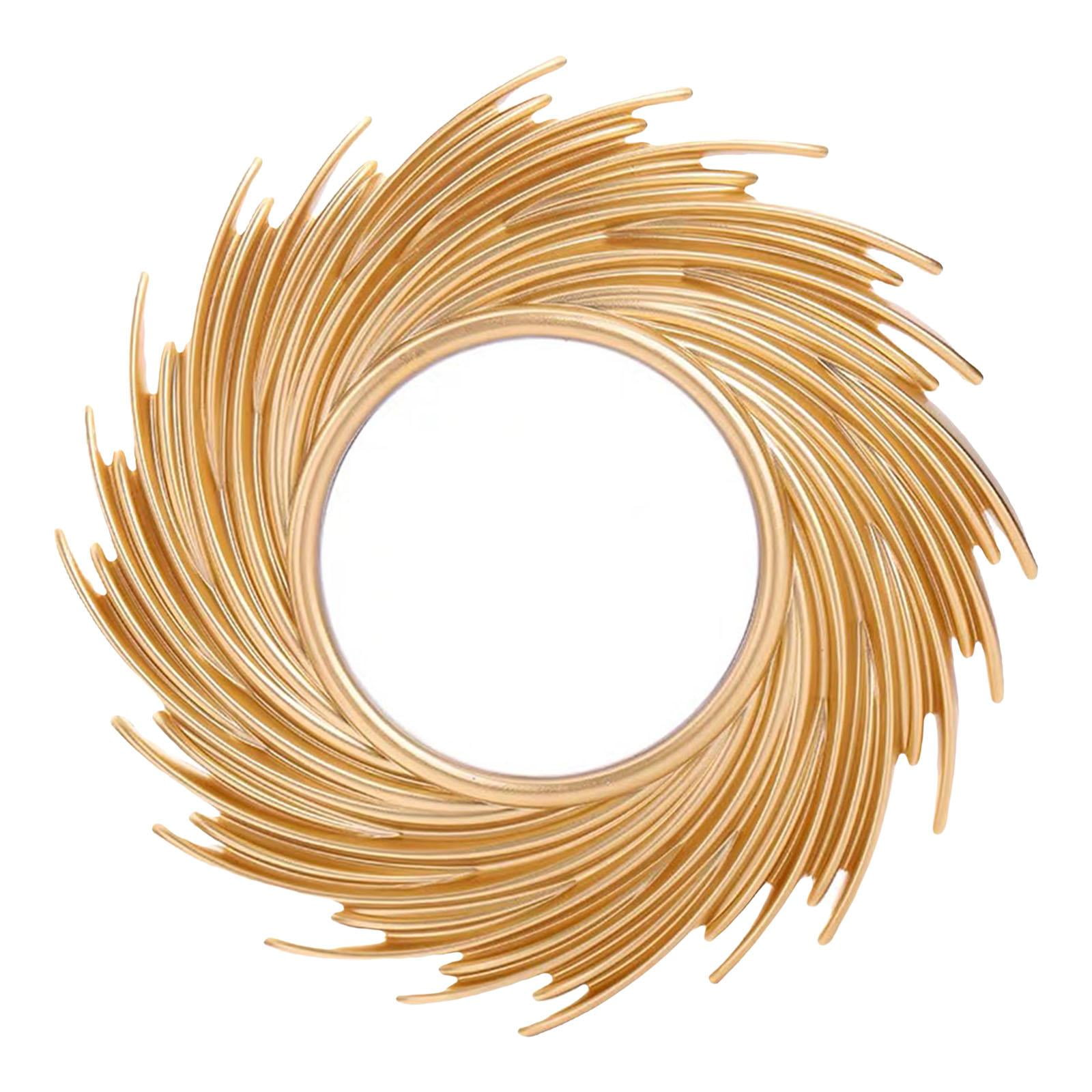 Magideal - Espejo De Maquillaje Redondo Espejo De Tocador De Baño Decorativo Decoración De Espejo Montada En La Pared , Dorado