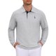 thumbnail image 1 of INSPIRE CHIC Camisa Polo de Hombre con Patrón Piqué de Manga Larga en Contraste de Color para Golf 2XL Gris, 1 of 6