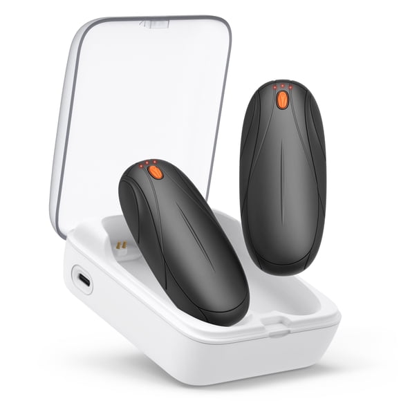 Calentadores de manos recargables, paquete de 2 unidades, 14000 mAh, con funda de carga