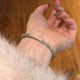 thumbnail image 4 of Pulseras Tipo Brazalete de Oro para Mujer Transparentes 5A CZ Diamante Simulado Pulsera de Plata Esterlina 925 Cepillada con Dije Pulseras de Boda para Novias 6 Pulgadas, 4 of 5